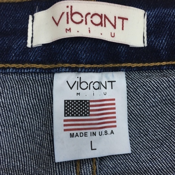 VIBRANT MIU Jean Shorts Distressed Bermuda Stretch Denim Streetwear Size Large - Picture 8 of 10